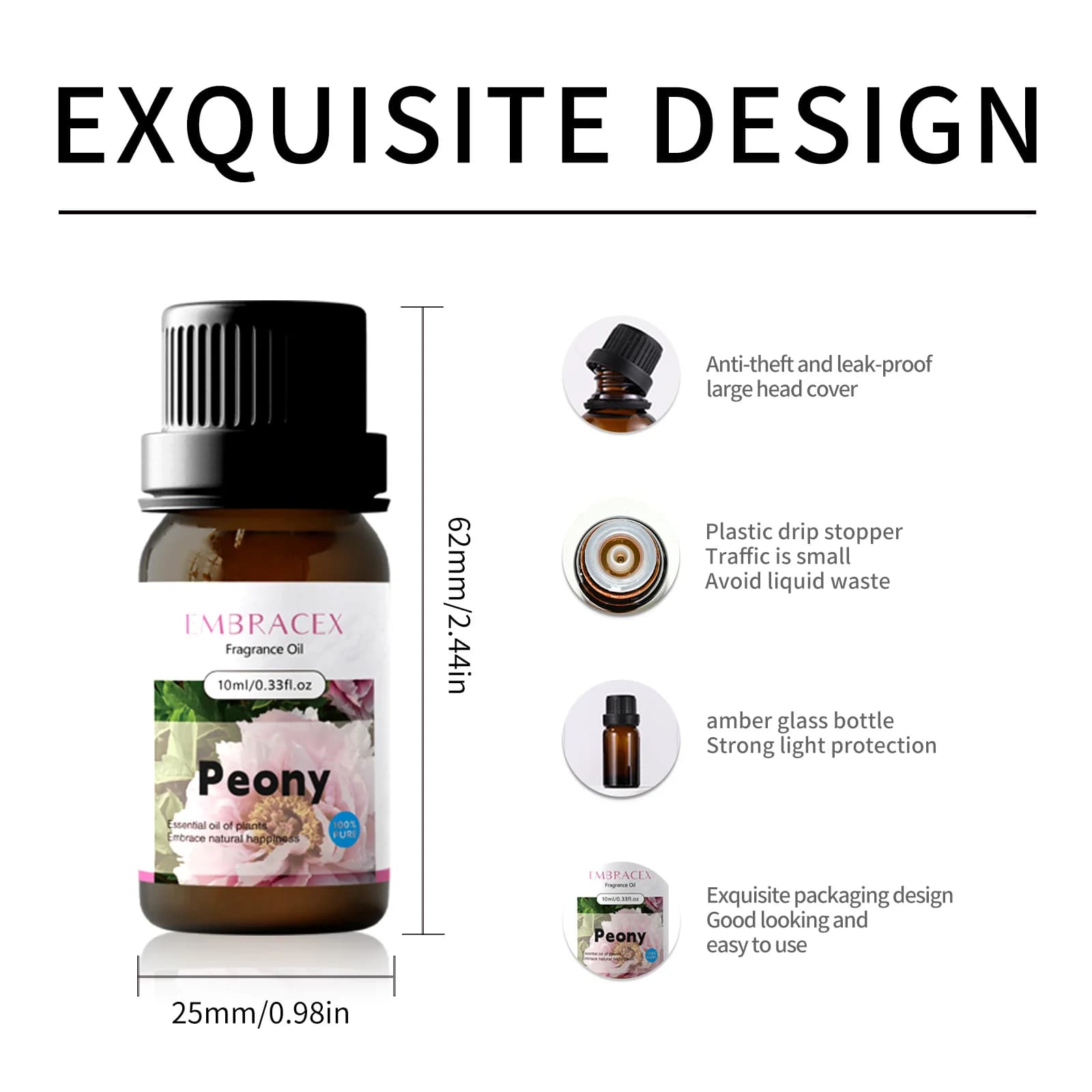 Huiles essentielles de pivoine 10 ml