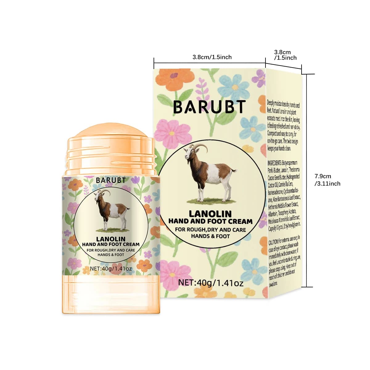 Crème pour les pieds au suif de mouton 40g pour éliminer les callosités, crème anti-gel et anti-fissures, crème pour talons gercés, crème réparatrice pour les mains et les pieds