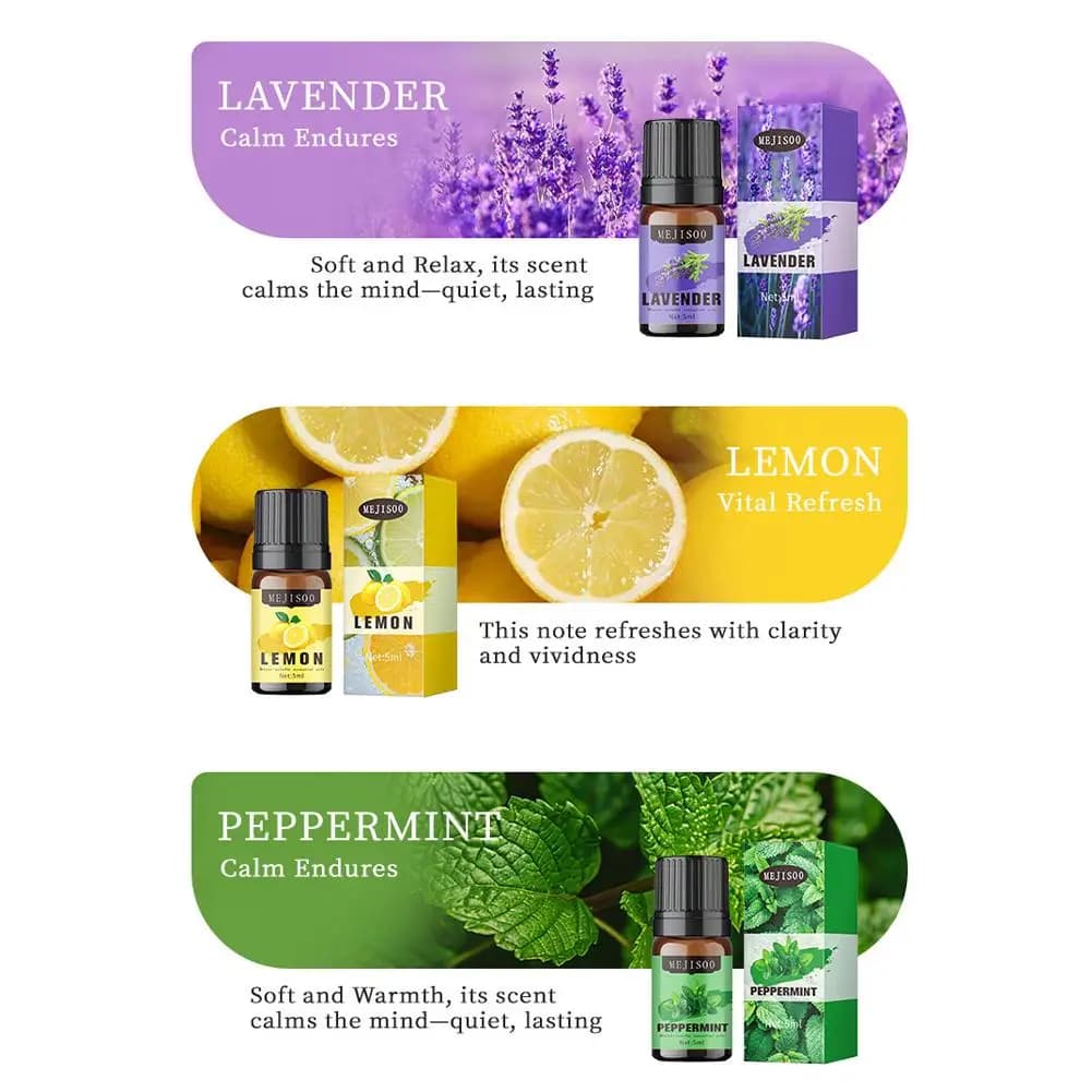 Huiles essentielles naturelles, romarin, arbre à thé, citron, lavande, citronnelle, Eucalyptus, menthe poivrée, huile parfumée d'orange douce, 5ml