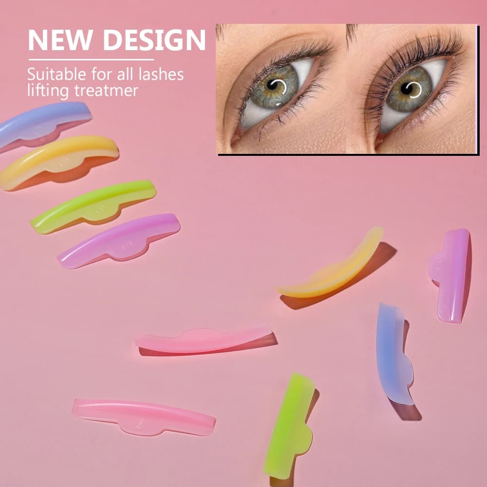 5 Tailles de boucliers pour rehaussement de cils, Rouleaux de permanente pour cils naturels, Rouleaux de lamination, Boucliers plats pour rehaussement et teinture de cils courbure C