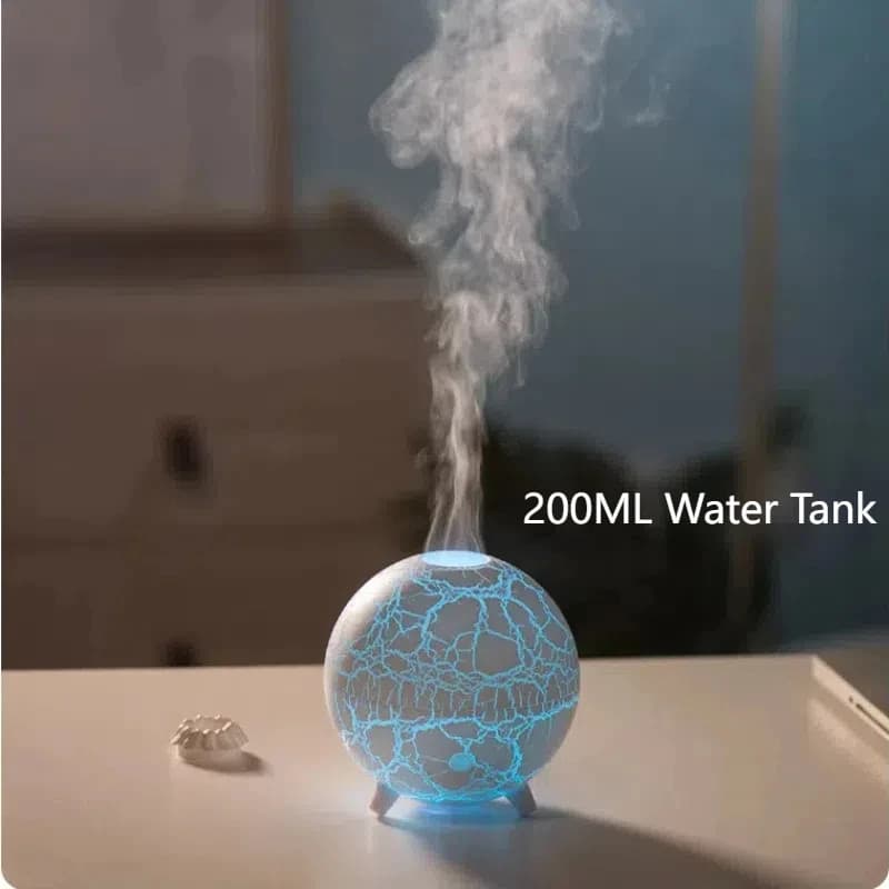 Nouveau Humidificateur d'air d'aromathérapie planète ultrasonique créatif 200ML USB Spray parfum diffuseur d'huile essentielle flamme de fissure colorée