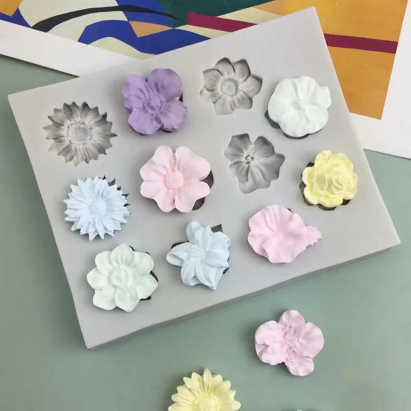 Moule en Silicone en forme de tournesol, Rose, fleurs, gâteau, décoration DIY, chocolat, outils de moule 3D