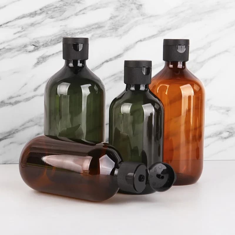 Bouteille rechargeable de 300/500ML, bouteille de shampoing vert Olive, Gel douche, grande capacité, rosée Pure, sans déversement, Contianer de stockage réutilisable