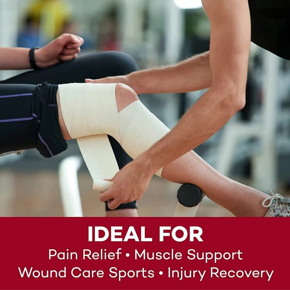 1 rouleau de bandage élastique de qualité supérieure – Bandage à compression solide avec clips supplémentaires pour le sport, les entorses, le poignet, la cheville et le pied