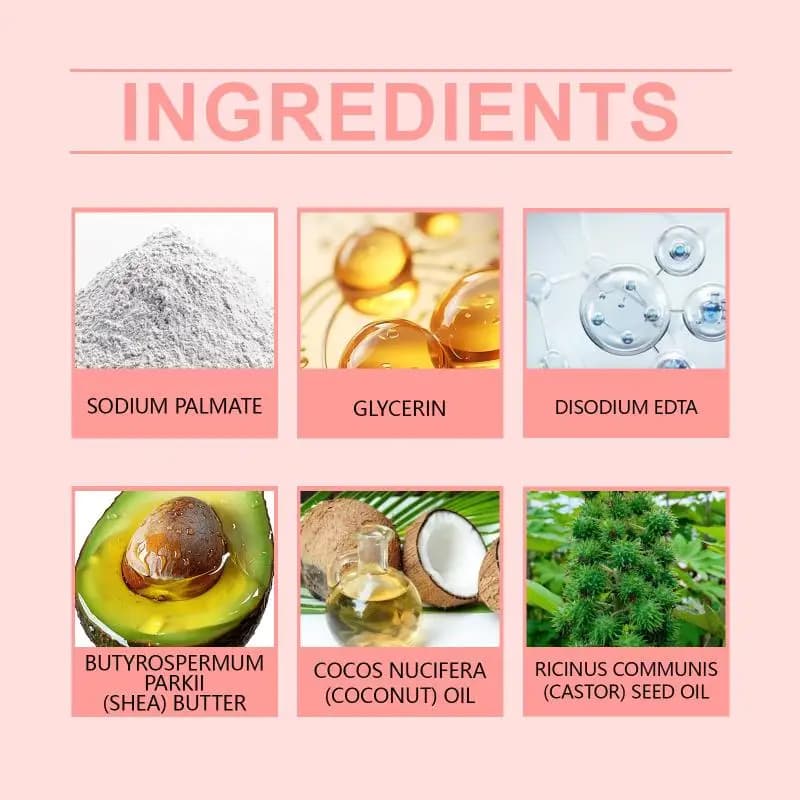 Shampooing solide à l'huile de ricin Hoegoa : Nettoie en douceur le cuir chevelu, laissant les cheveux naturellement volumineux, doux et brillants.