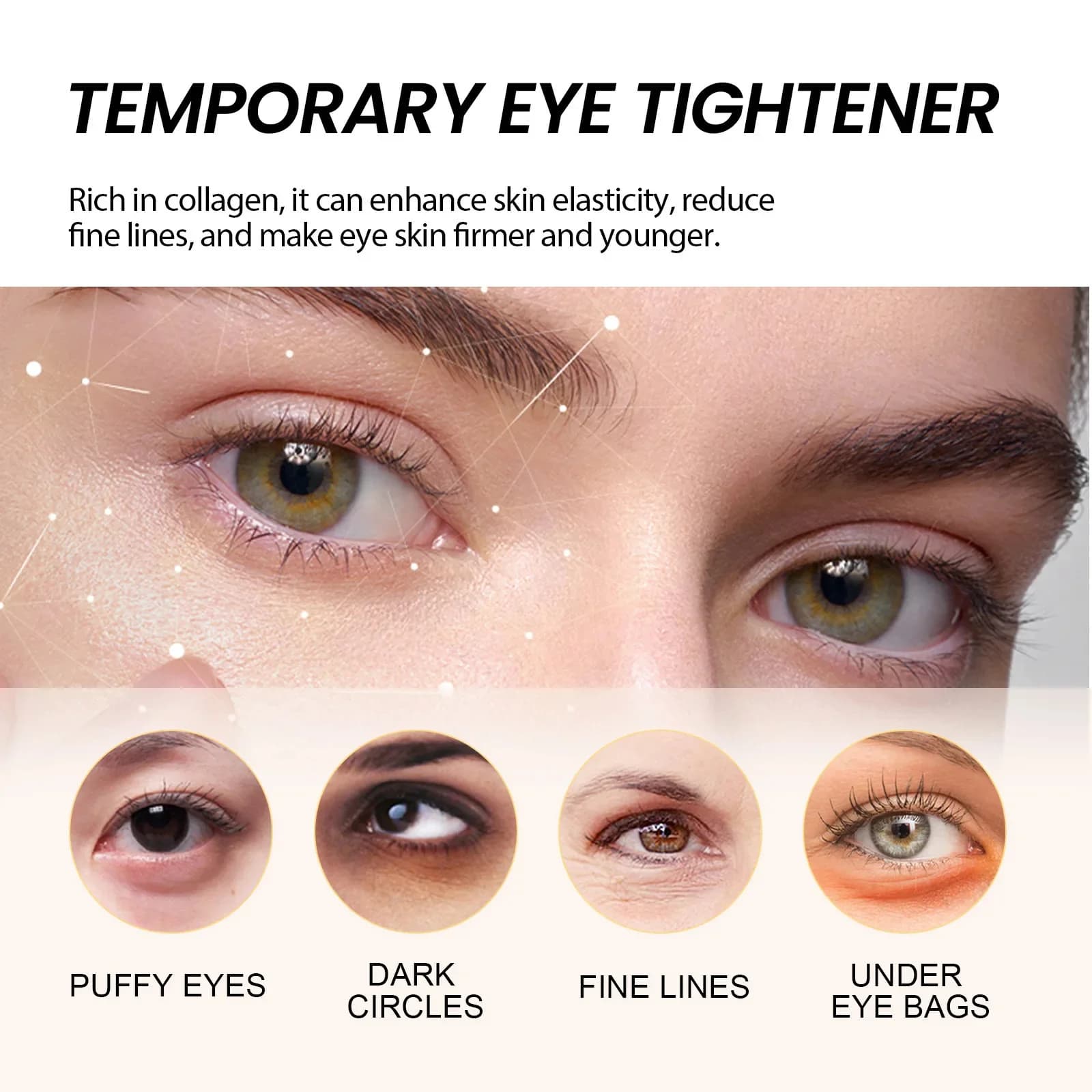 Les sacs pour les yeux crème élimine instantané les cernes resserre les yeux Lifting raffermissant et éliminant les poches pour les yeux créent vos yeux plus animés