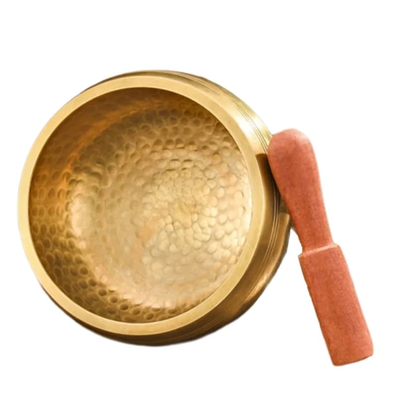 Bol chantant traditionnel, bol prière bouddhiste, Texture en laiton, adapté à guérison sonore, à l'équilibrage des chakras