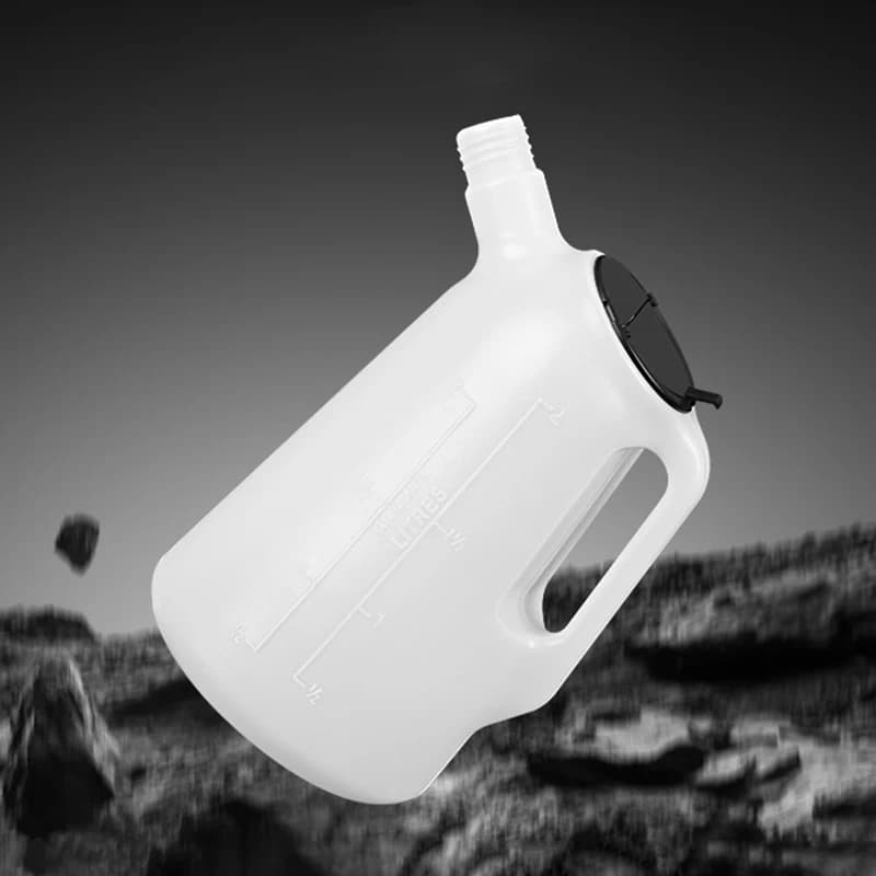 Pot à huile en plastique translucide à Long col, pichet de mesure d'huile automobile de grande capacité 2/3/5 litre avec bec verseur