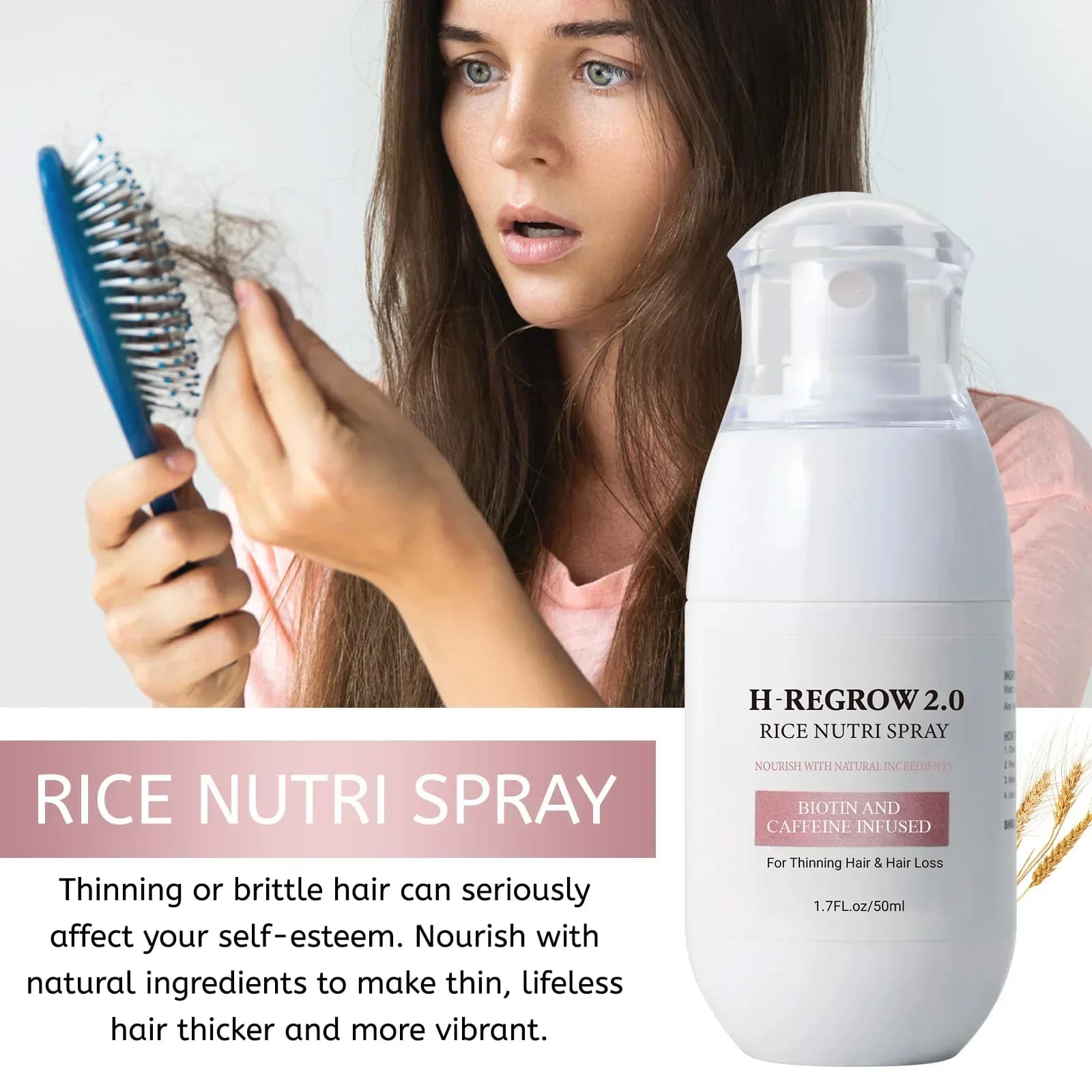 Spray de Soutien à la Densité Capillaire - Formule Fermentée au Vin de Riz Nourrit les Racines