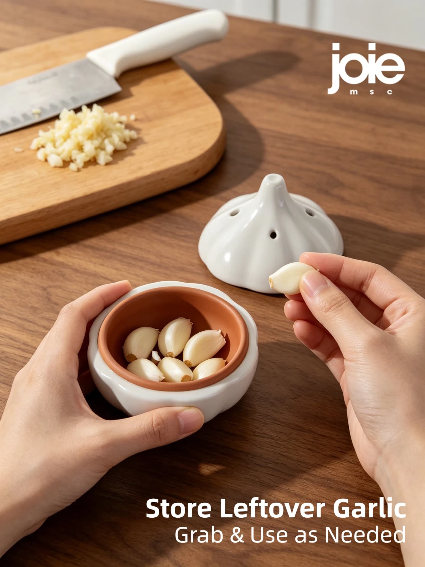 Joie – boîte de rangement d'ail, étanche à l'humidité, Anti-moisissure, Ventilation, pot de rangement en céramique, boîte de rangement pour piments et gingembre, organisateur