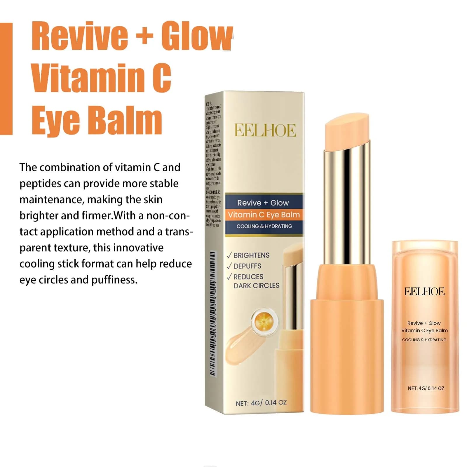 Baume pour les yeux à la vitamine C, hydratant, élimination des cernes, réduit les ridules, Anti-poches, crème éclaircissante pour les yeux