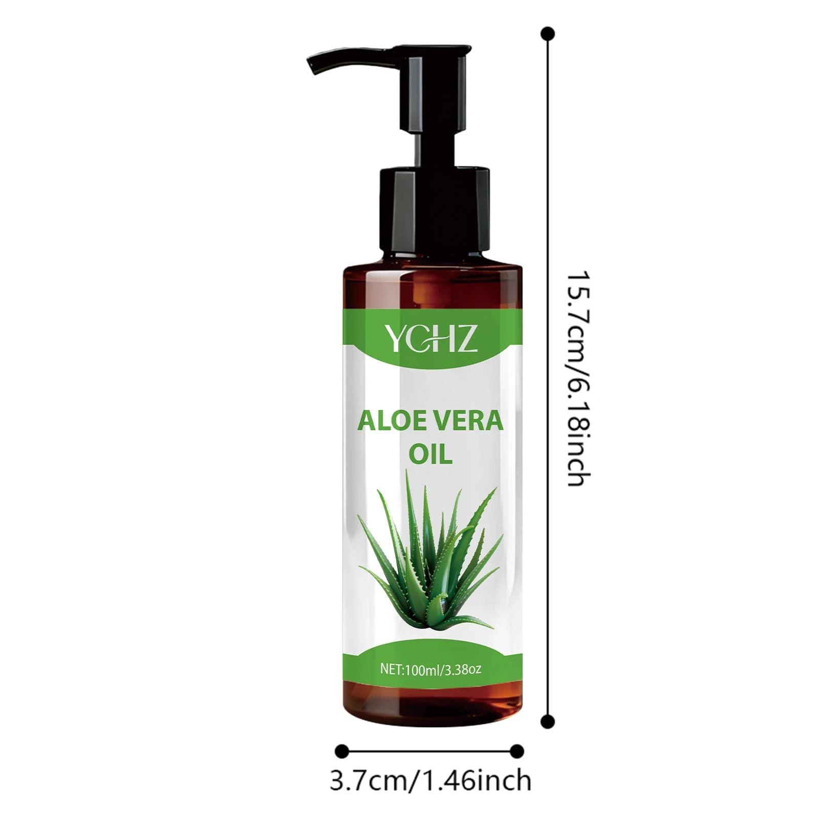 Huile d'aloe vera 100% naturelle - Formule à absorption rapide et non grasse, adaptée au visage, au corps, aux ongles, aux cheveux, aux cils, au massage, au diffuseur