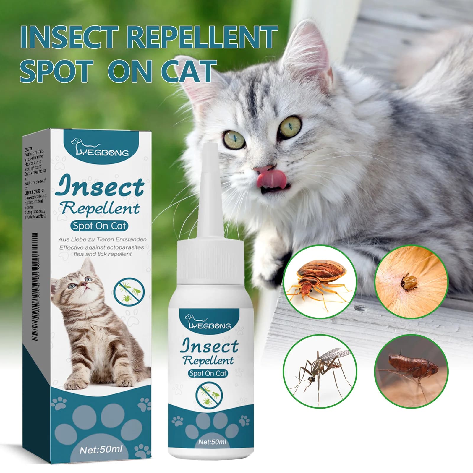 Gouttes anti-puces pour animaux de compagnie : élimination des tiques, poux et acariens chez les chats, traitement de la teigne chez les chiens, anti-puces, soulagement des démangeaisons, agent anti-p