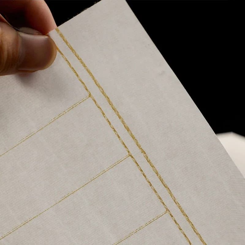 Papier de calligraphie carré roulant à grilles Xuan, papier de riz à moitié mûr, stylo pinceau pour débutants, pratique de l'écriture