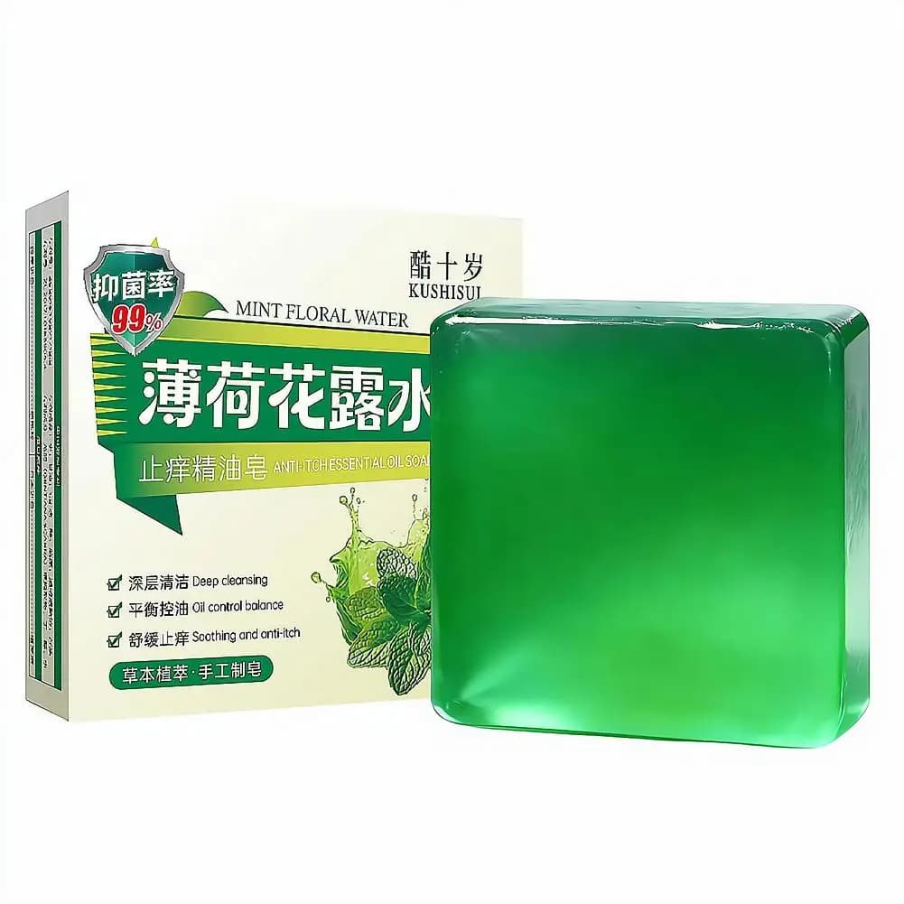 Peppermint Essential Oil Soap Refreshing & Cooling Flower Water Bath Bar