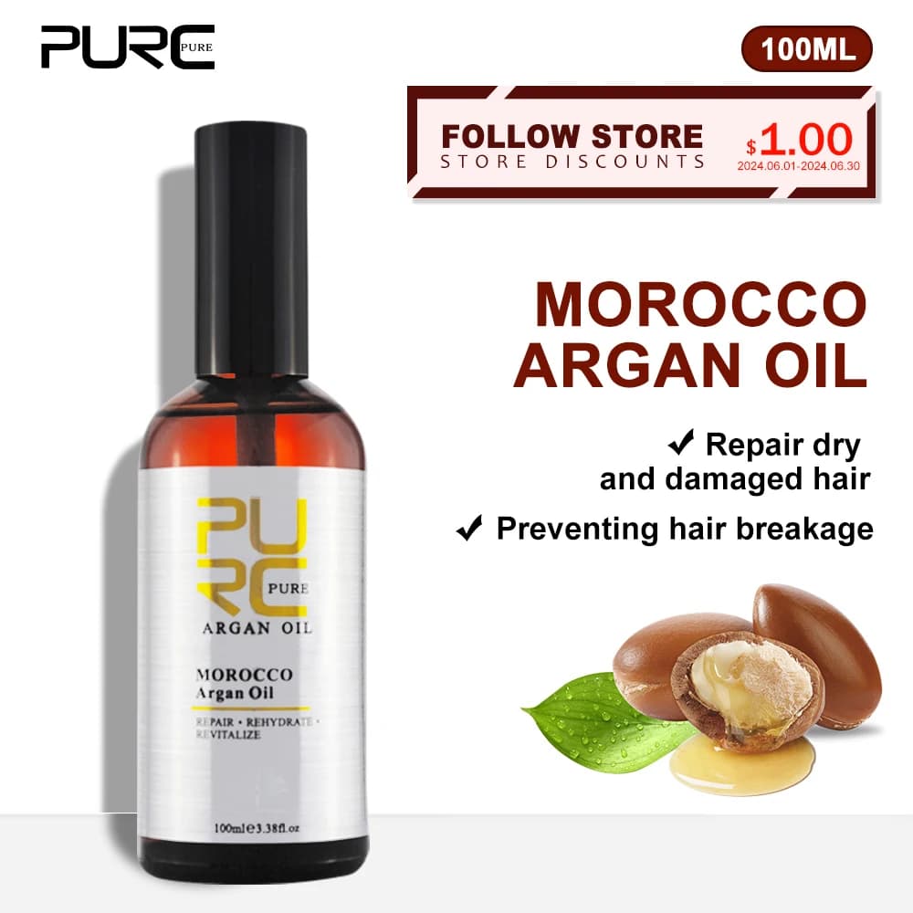 Huile d'argan marocaine pour cheveux
