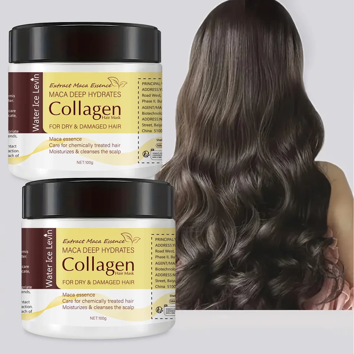 Masque capillaire magique, contient du collagène et de la kératine - Nourrit en profondeur les cheveux à l'huile de coco - Hydrate et nourrit intensément - Répare les cheveux fins, fragiles, secs et a