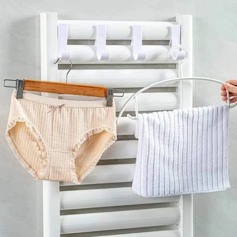 Salle de bain douche porte-serviettes cintre chauffé radiateur Rail crochets Clips supports de rangement vêtements