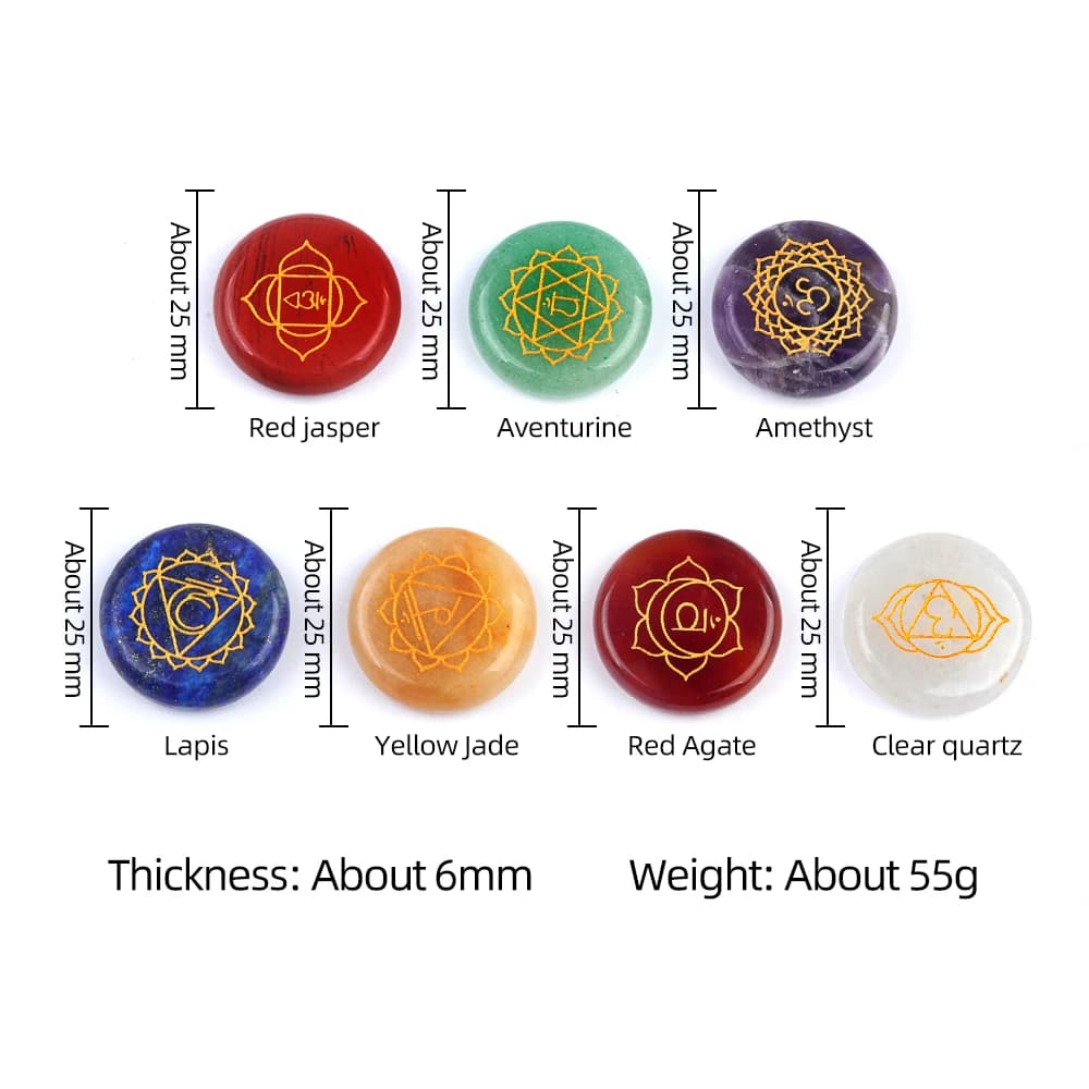 Pierres Précieuses de Guérison des Sept Chakras du Monde des Cristaux