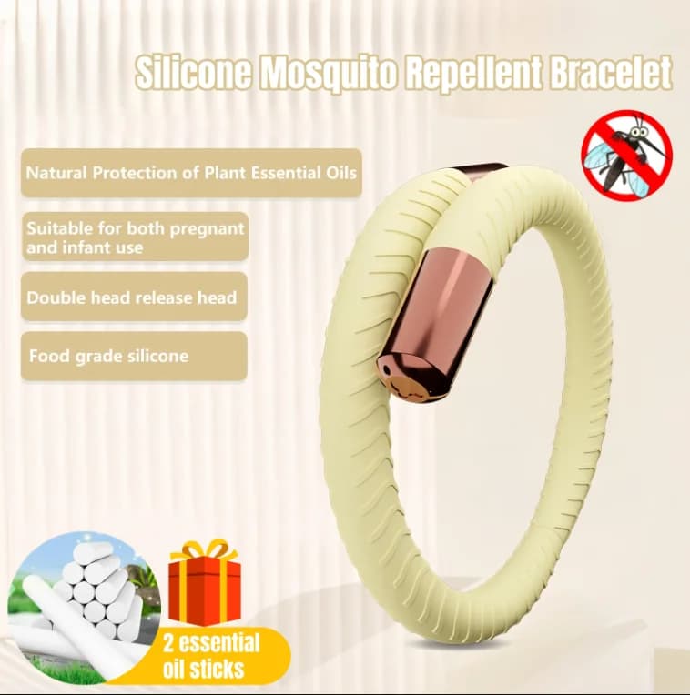 Bracelet anti-moustiques naturel à l'huile essentielle pour enfants et adultes, protection longue durée pour les voyages en plein air et le camping