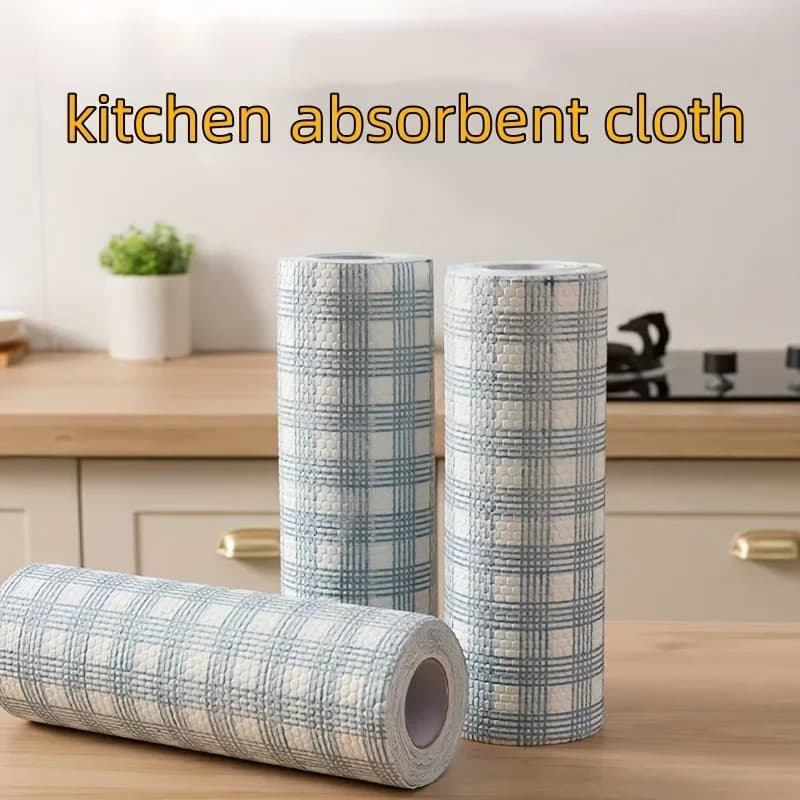 2 rouleaux de chiffons jetables lavables, épaissis, dégraissants, produits de nettoyage sans huile, accessoires de cuisine
