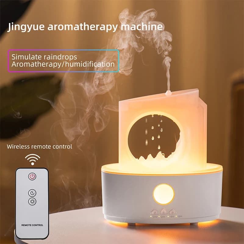 Zen Rain Clouds Diffuseur d'arôme Humidificateur d'air ultrasonique Machine d'huile essentielle pour la décoration de bureau à la maison avec 3 lampes colorées