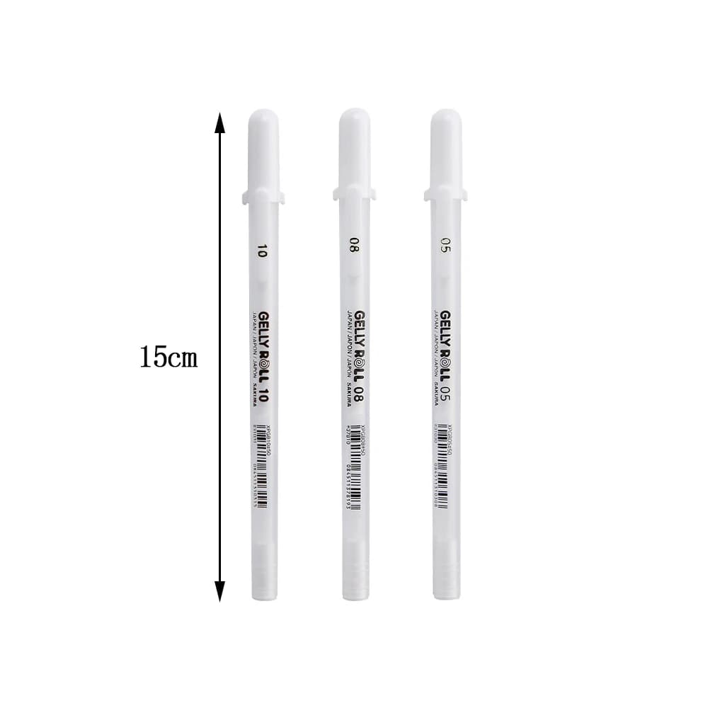 0.5mm 0.8mm 1.0mm Sakura Gelly rouleau Gel stylo couleur blanche haute lumière Marke stylo noir carton Art peinture stylo blanc ligne stylos