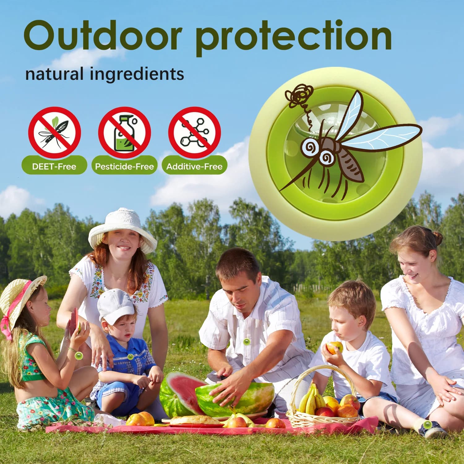 Clip anti-moustiques portable à l'huile essentielle de plantes naturelles, anti-moustiques, pour le camping en plein air, la randonnée, les enfants et les adultes