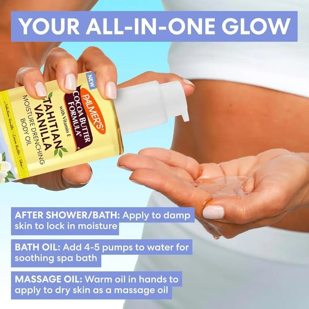 Huile corporelle Palmer's Cocoa Butter Formula à la vanille de Tahiti