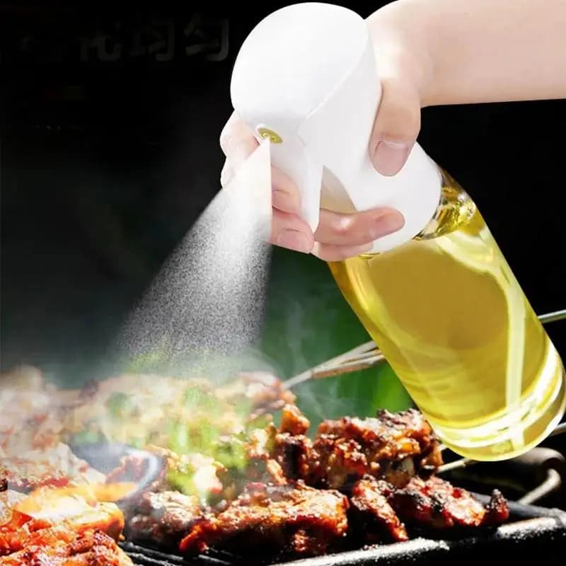 Bouteille d'huile de cuisine noire vaporisateur d'huile de cuisson 200ml vaporisateur pneumatique bouteille en plastique Fitness Barbecue vaporisateur distributeur d'huile