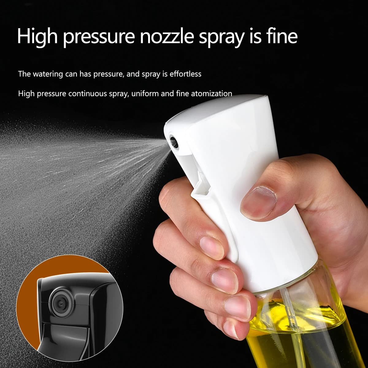 Pulvérisateur d'huile d'olive, flacon pulvérisateur en verre pour la cuisine, flacon pulvérisateur pour barbecue - Distributeur d'huile alimentaire domestique importé avec brume fine