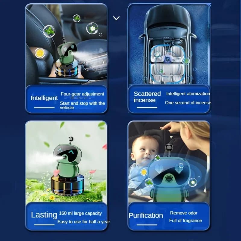Humidificateur de voiture multifonction intelligent, vaporisateur automatique d'aromathérapie, diffuseur d'aromathérapie pour éliminer les odeurs, Machine de parfum pour la maison