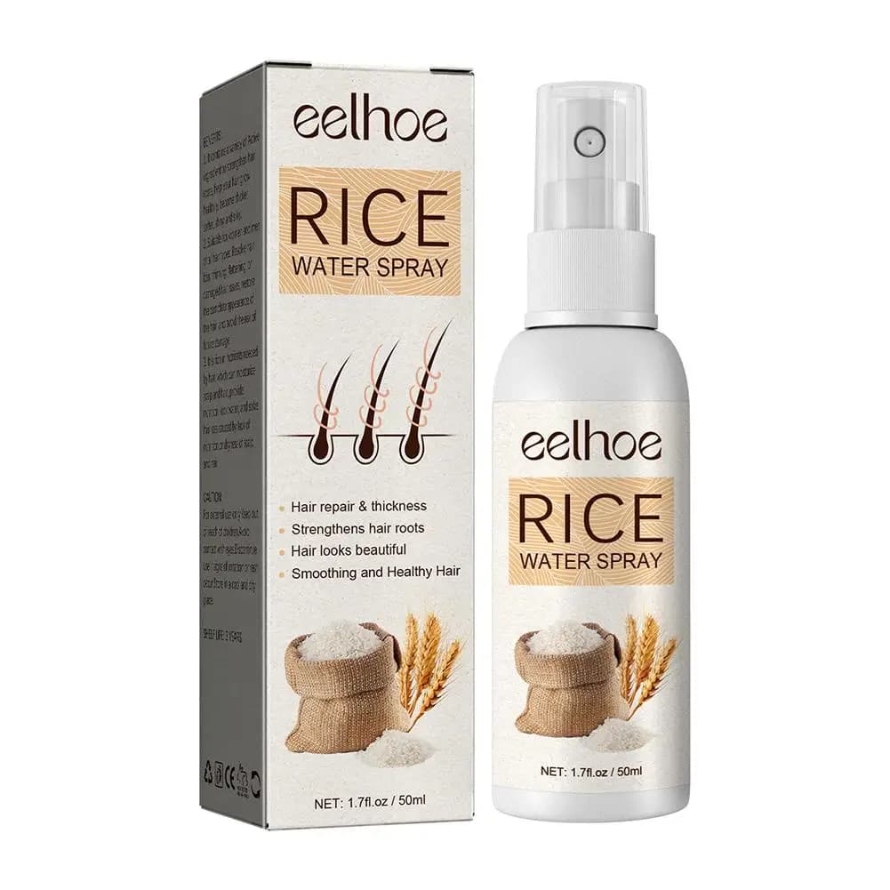 Huile essentielle d'oignon rouge pour les cheveux abîmés, spray hydratant à l'eau de riz, traitements capillaires, produits de soins capillaires