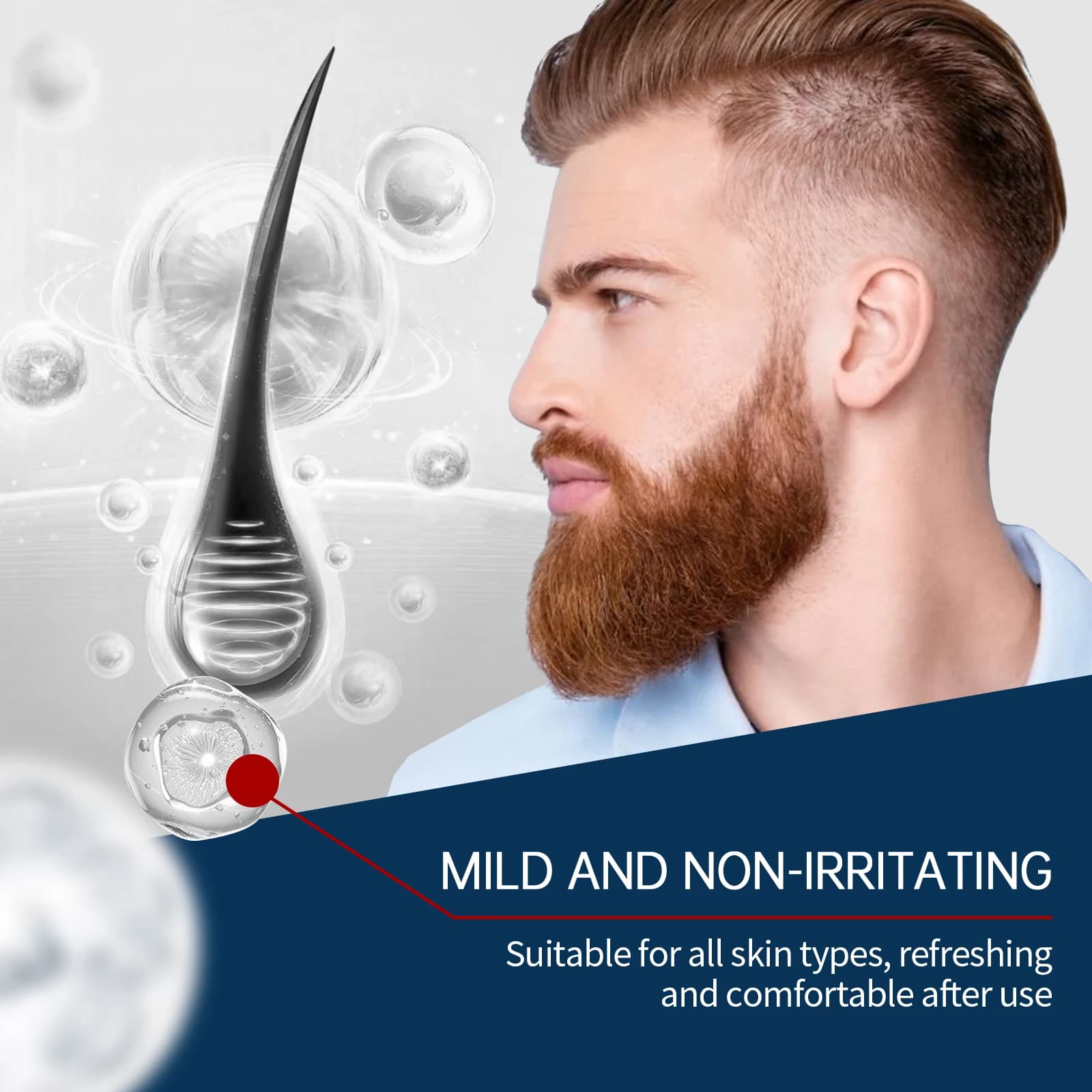 Shampoo à l'huile de bois de santal pour barbe : nourrit, améliore la texture rugueuse, réduit les frisottis, ajoute de la brillance. Le choix privilégié des hommes. Nettoyant doux pour moustache.