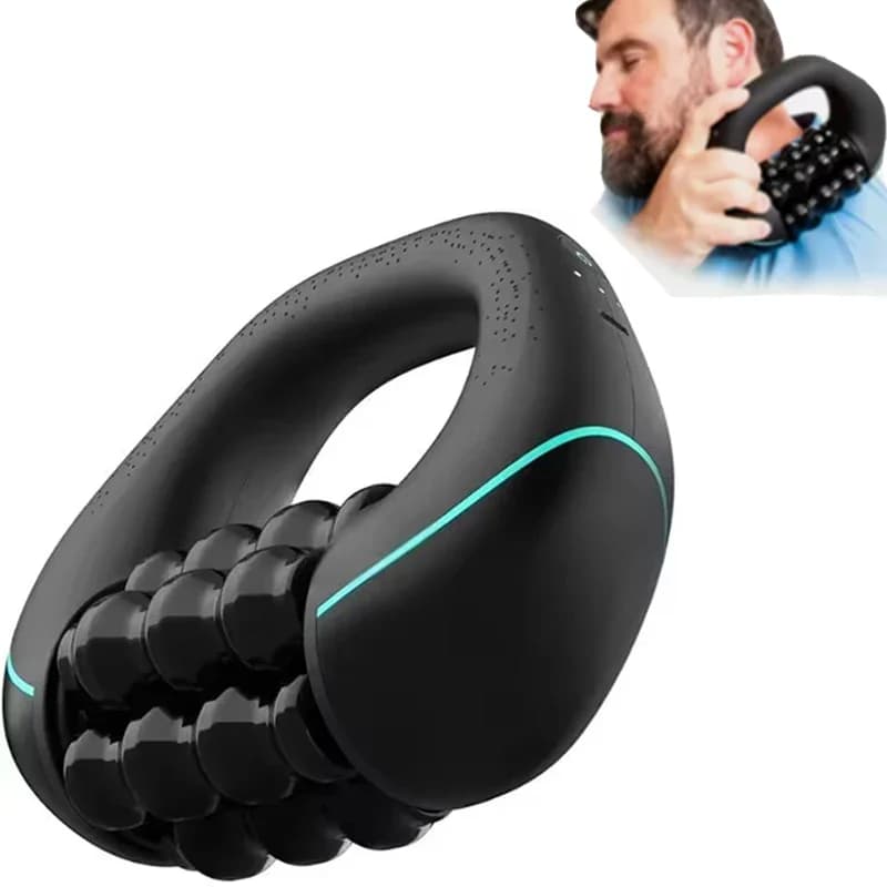 Masseur à rouleaux électrique portatif – 3 vitesses de massage par tapotement pour la relaxation musculaire de tout le corps, masseur à rouleaux pour fascia