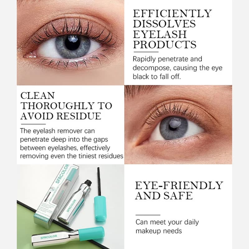 Huile démaquillante spéciale yeux pour les cils, formule douce nettoyante en profondeur, démaquillage rapide non irritant, essentiel pour le nettoyage quotidien des yeux