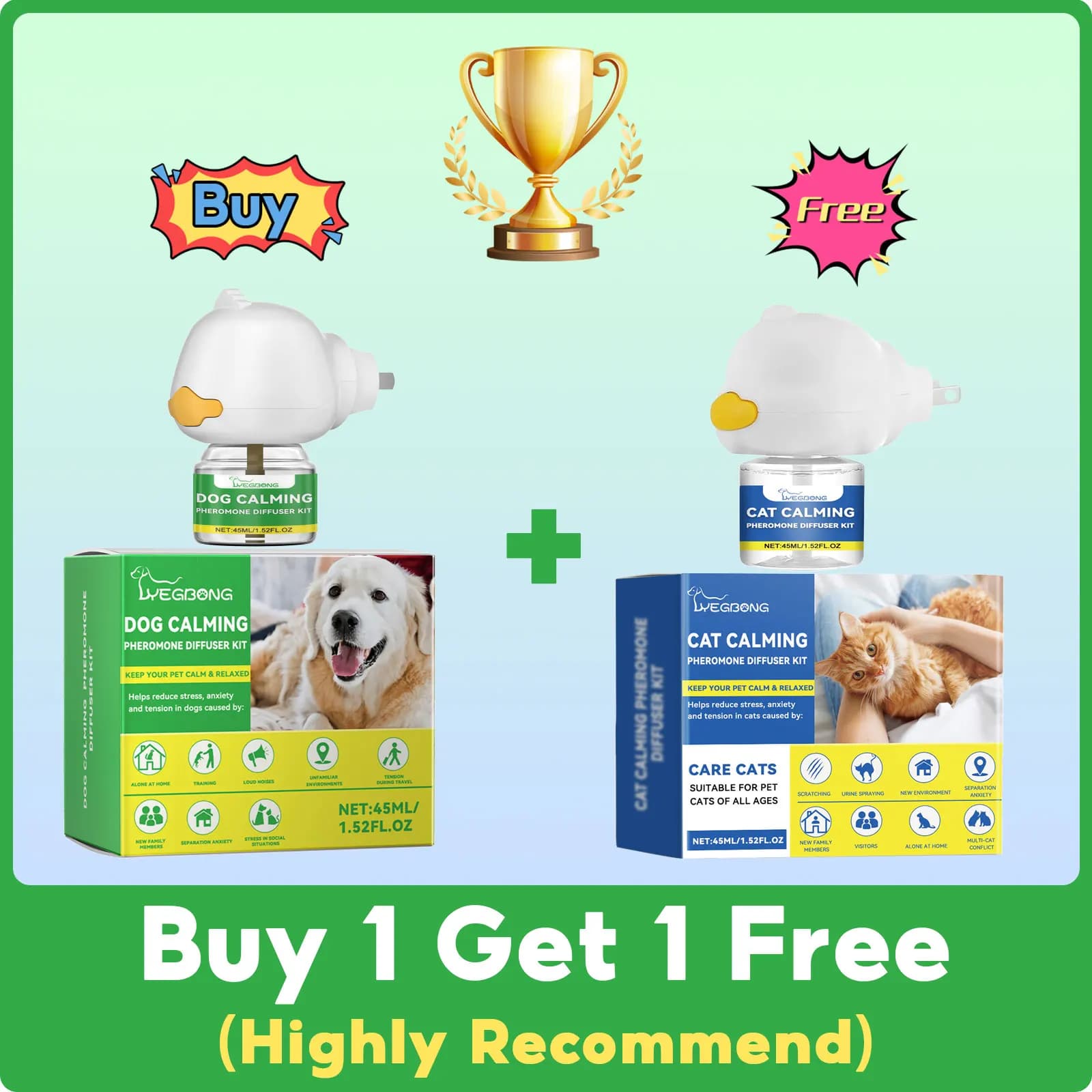 Phéromones pour animaux de compagnie diffuseur apaisant chat chien calme relaxant soulagement des émotions