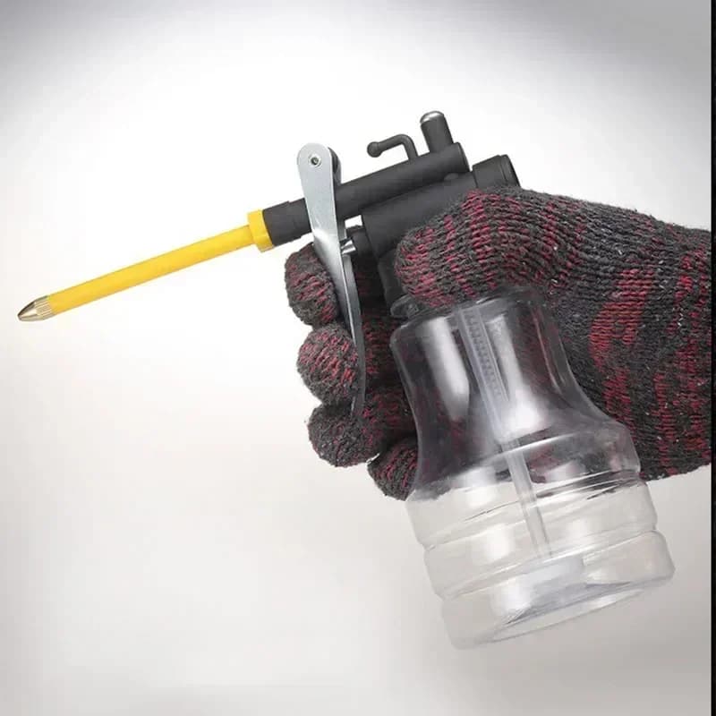 Nouvelle Bidon d'huile transparente de 250 ml, Pistolet à graisse à pompe haute pression en plastique pour lubrification