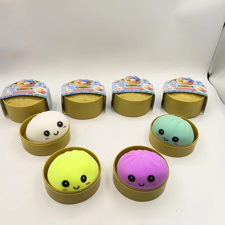 Jouet anti-stress relaxant pour soulager l'anxiété et améliorer le bonheur, boîte surprise, squishy coloré en forme de dumpling simulé