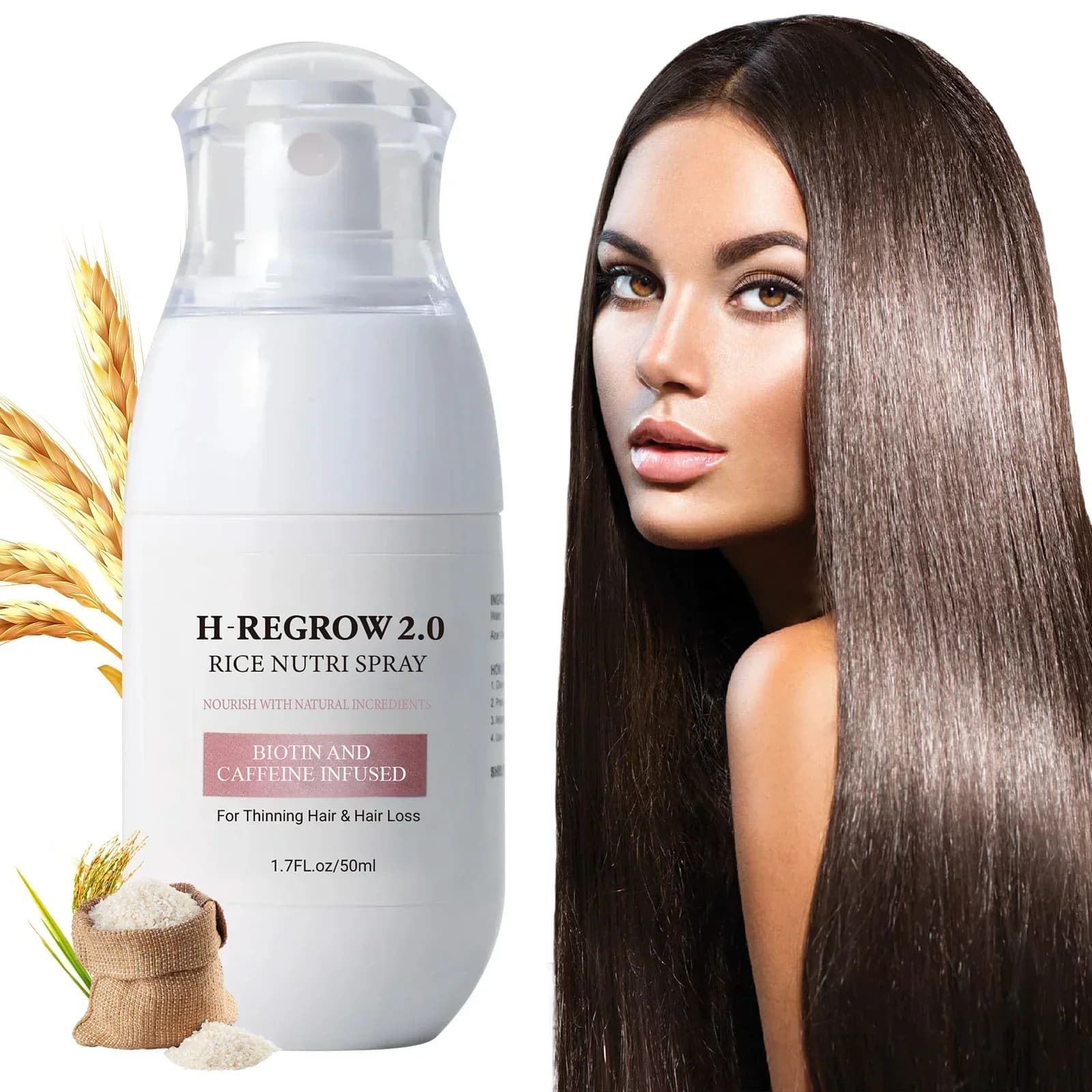 Spray de Soutien à la Densité Capillaire - Formule Fermentée au Vin de Riz Nourrit les Racines