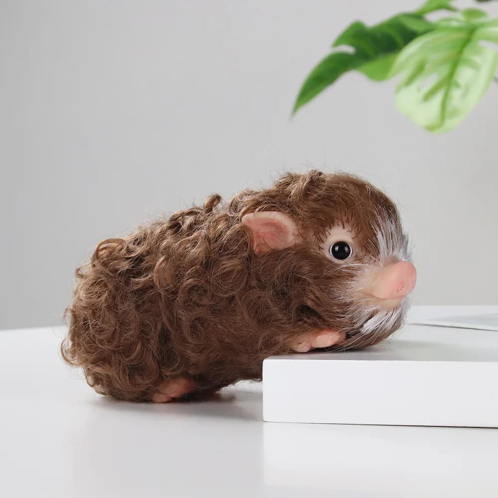 Nouvelle Simulation Animal cochon jouets pour animaux de compagnie mignon brun cheveux bouclés cochon jouets réaliste doux Reborn poupée cochon enfants jouer maison jouets cadeaux