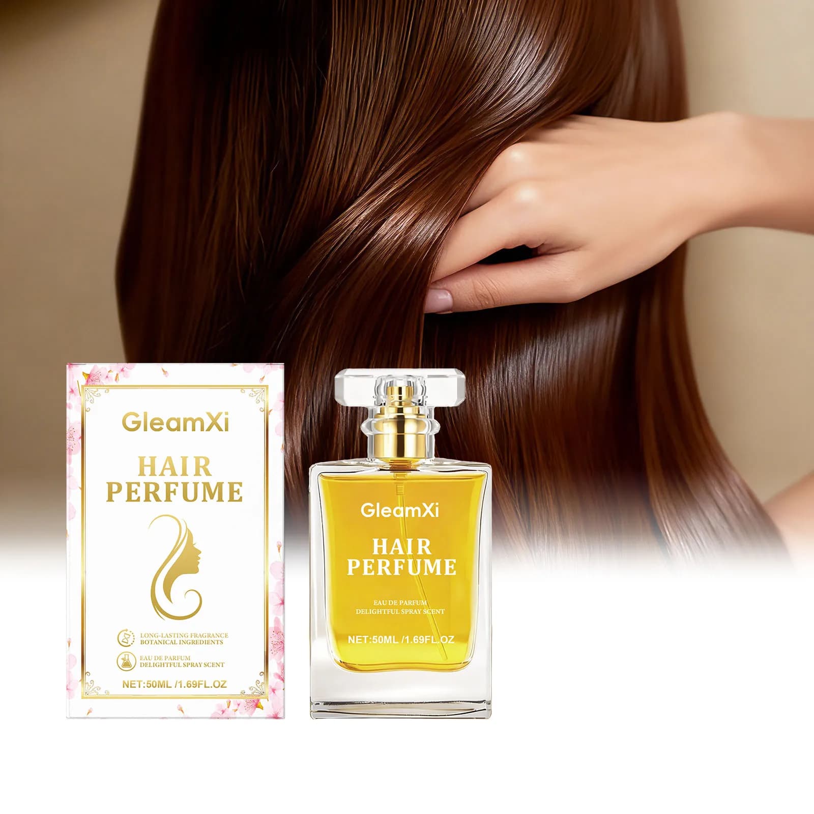 Spray parfumé pour cheveux floraux, parfum longue durée, soin nourrissant doux, soin hydratant pour les cheveux à usage quotidien
