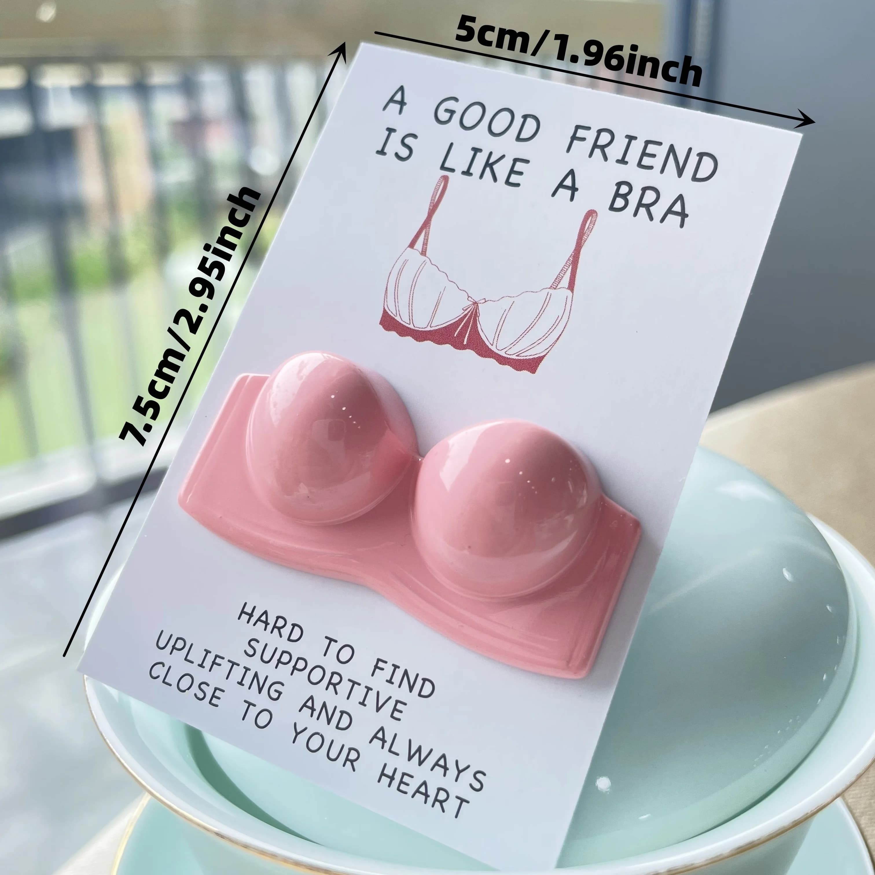 Carte d'encouragement par déclenchement : un bon ami est comme un soutien-gorge – Parfaite pour le Nouvel An, le Carnaval, Thanksgiving, Noël, Halloween