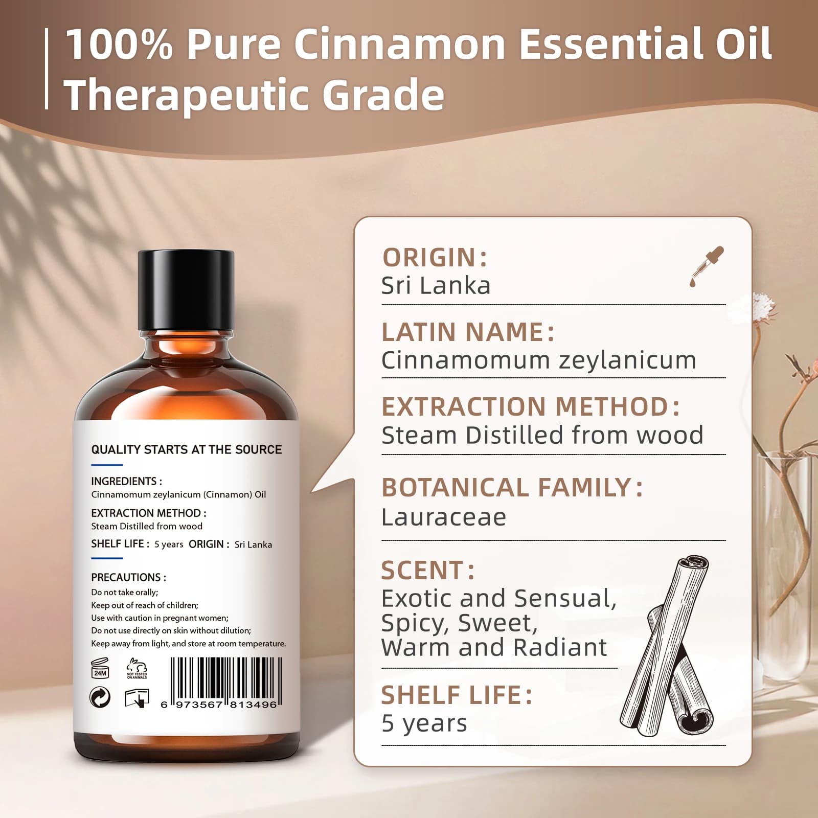 HIQILI-Château essentiel d'écorce de enna, 100 pure nature pour aromathérapie, diffuseur, humidificateur, massage, Charleroi eving souligné, 100% ml