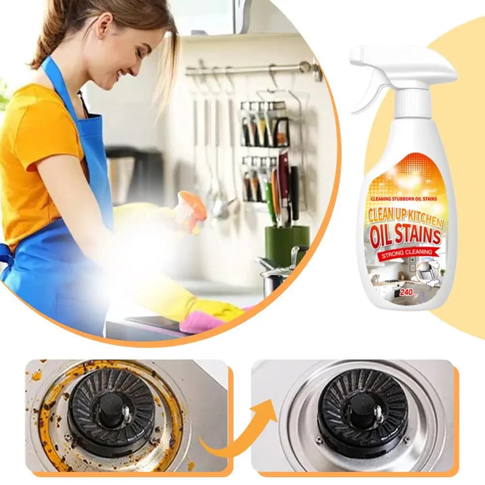 Nettoyant pour taches d'huile - Agent de nettoyage universel pour ustensiles de cuisine, cuisinière, hotte aspirante, élimination de la graisse