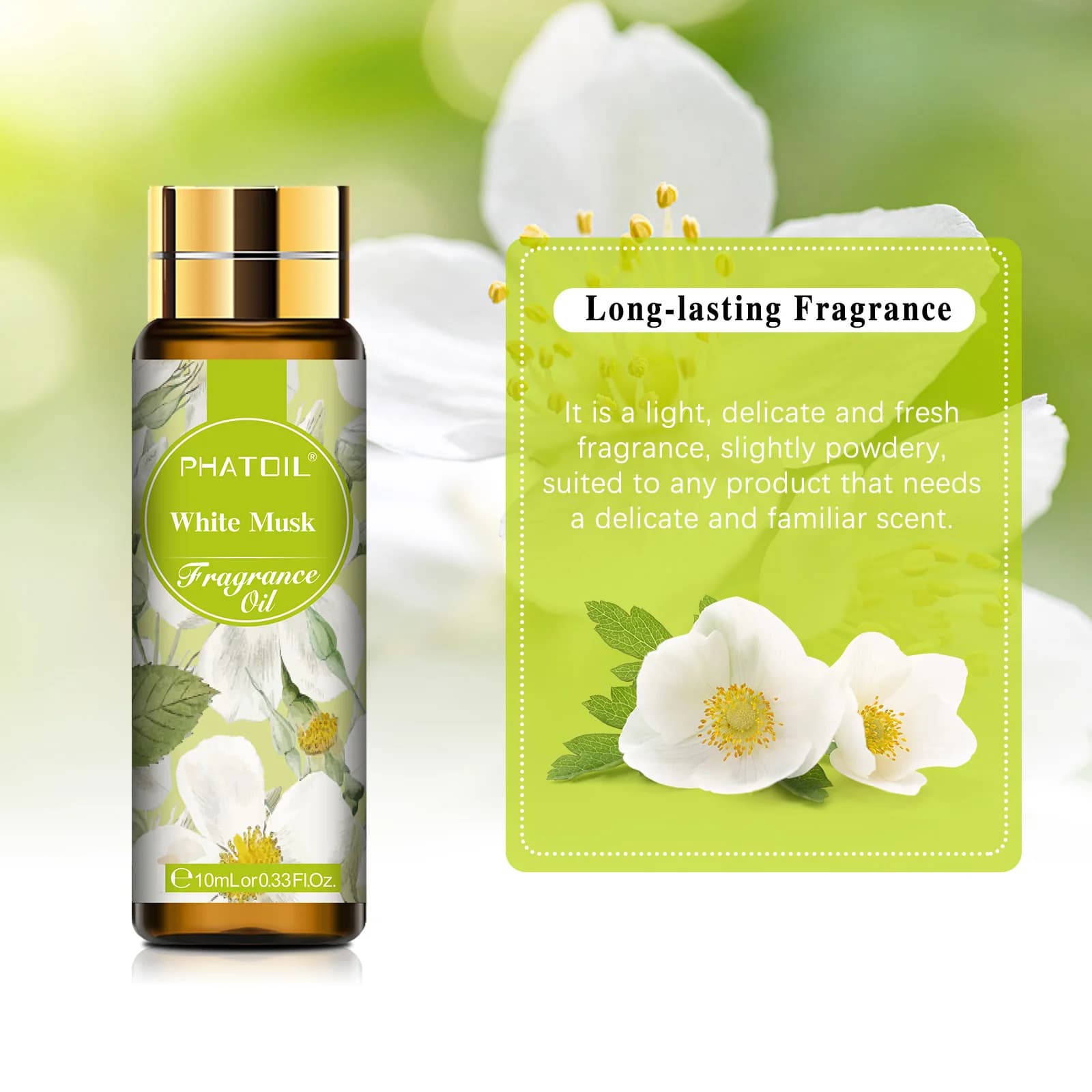 PHATOIL – huile parfumée d'aromathérapie, 10ml, pour la fabrication de bougies, diffuseur, noix de coco et vanille, cerise, fraise, musc blanc, huiles aromatiques
