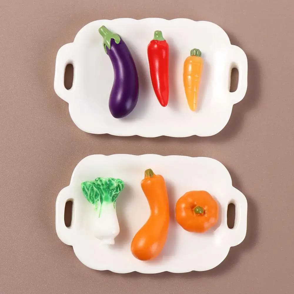 Modèles miniatures de nourriture 1:12 : Chou, Ail, Tomate, Poivron, Légumes et fruits artificiels, Carotte, Jouets de cuisine