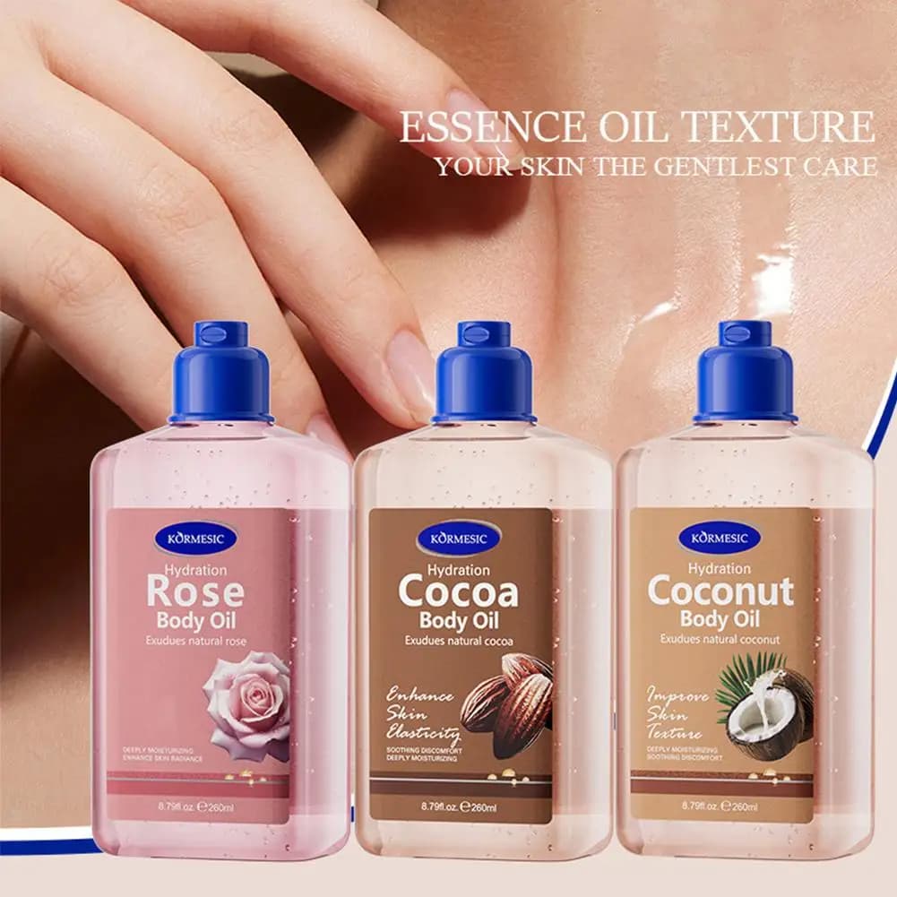 KORMESIC huile corporelle hydratante au noix de coco Massage essentiel dans le corps soins de la peau huile de Massage anglaise huile corporelle J0L1