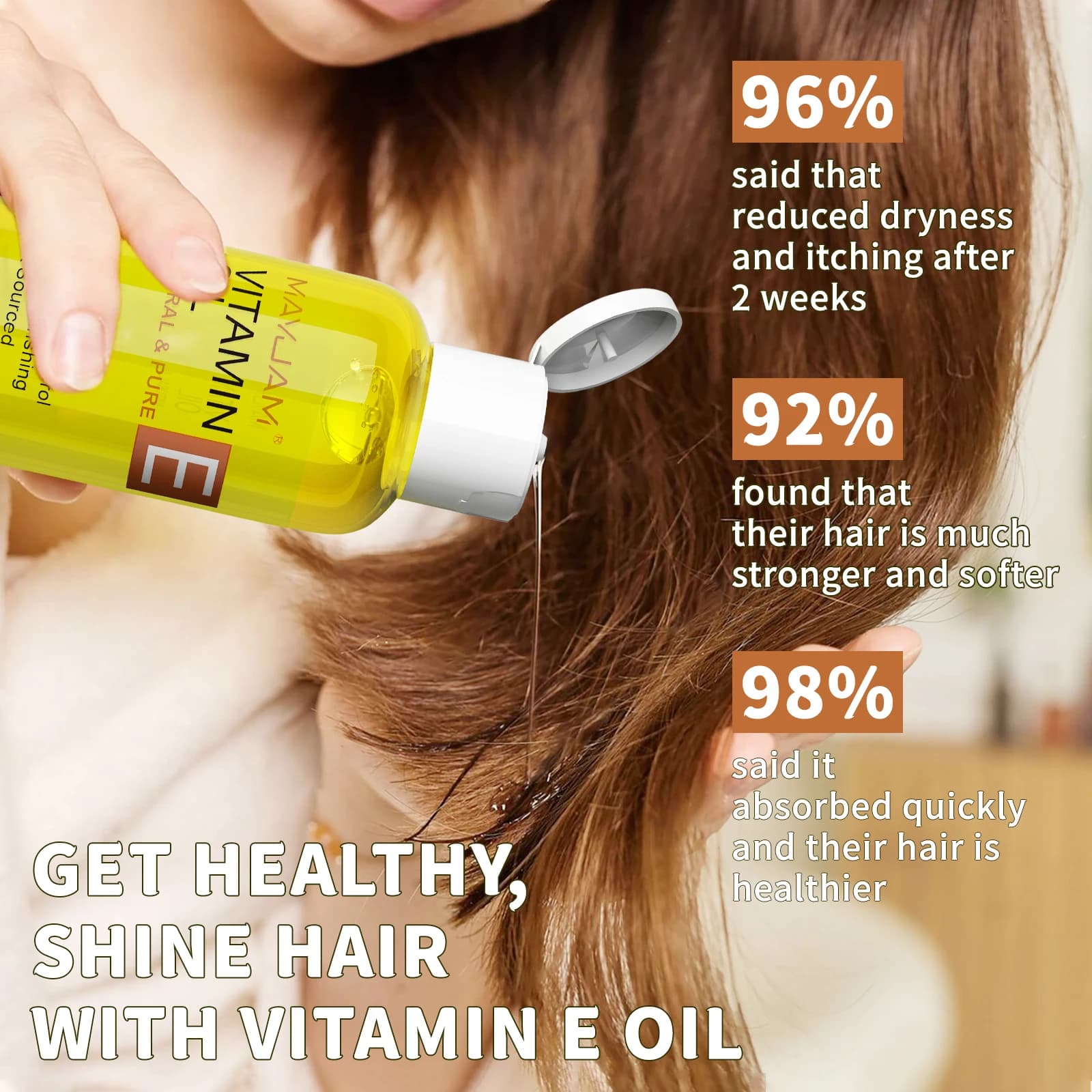 MAYJAM huile de vitamine E naturelle et Pure soin de la peau hydratant éclaircir le teint
