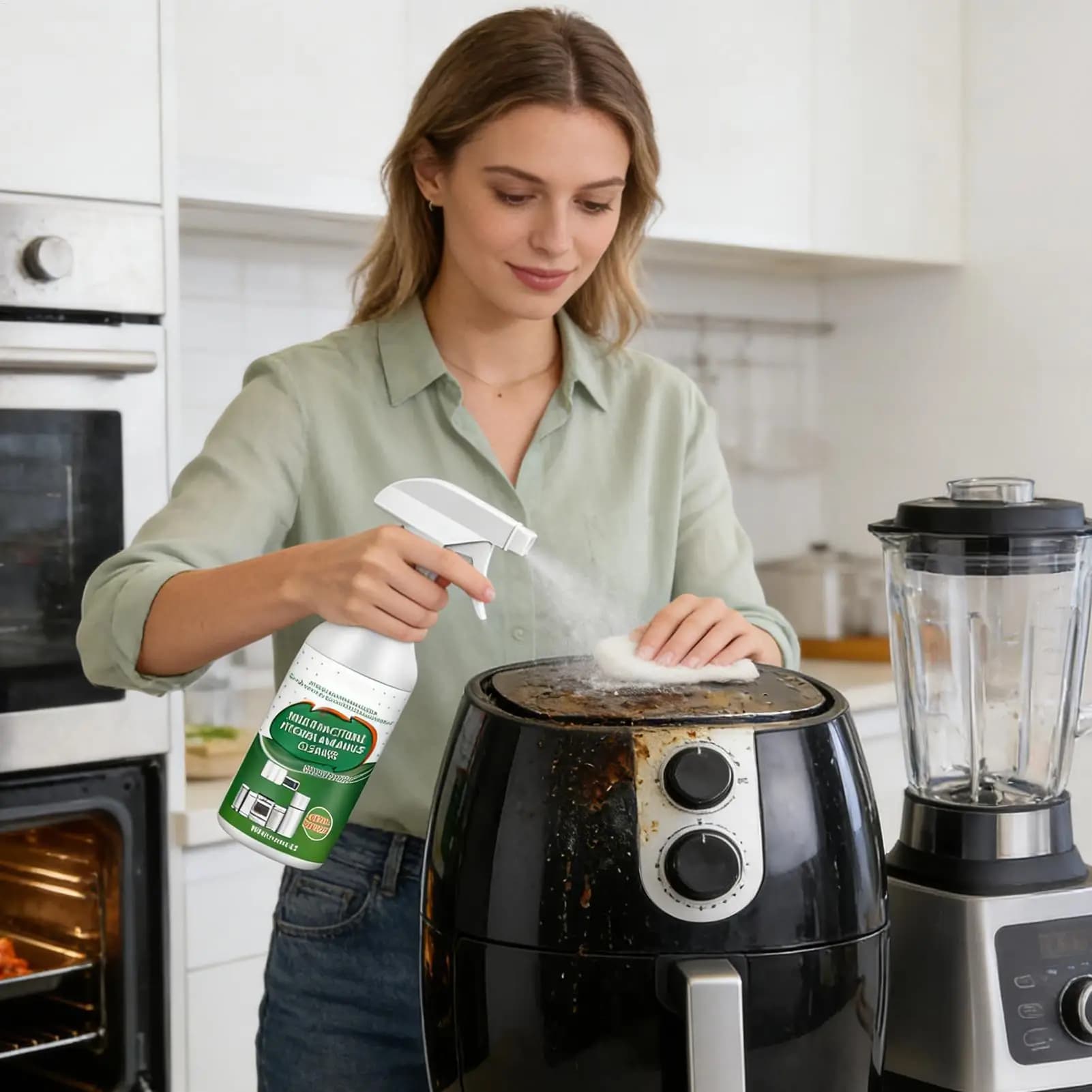 Nettoyant de cuisine 100 ml, spray dégraissant pour taches d'huile, réduit les odeurs, restaure la douceur des surfaces, rafraîchissant, dégraissant multifonctionnel